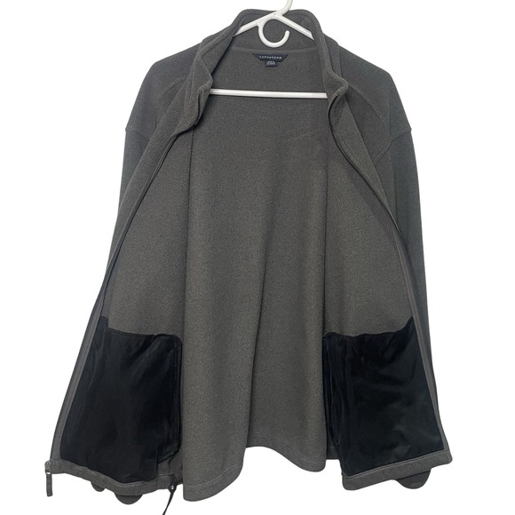 Lands' End Aircore-200 Gray Full Zip Fleece Jacket Men's 46-48 Warm Lightweight - Picture 4 of 9